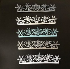 Snowflake Border die cut embellishments 5 pcs 1-1/2” x 6-1/2” Choose Color