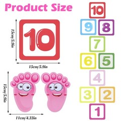 Hopscotch Game Floor Stickers for Kids, Fun Puzzle Wall Decals
