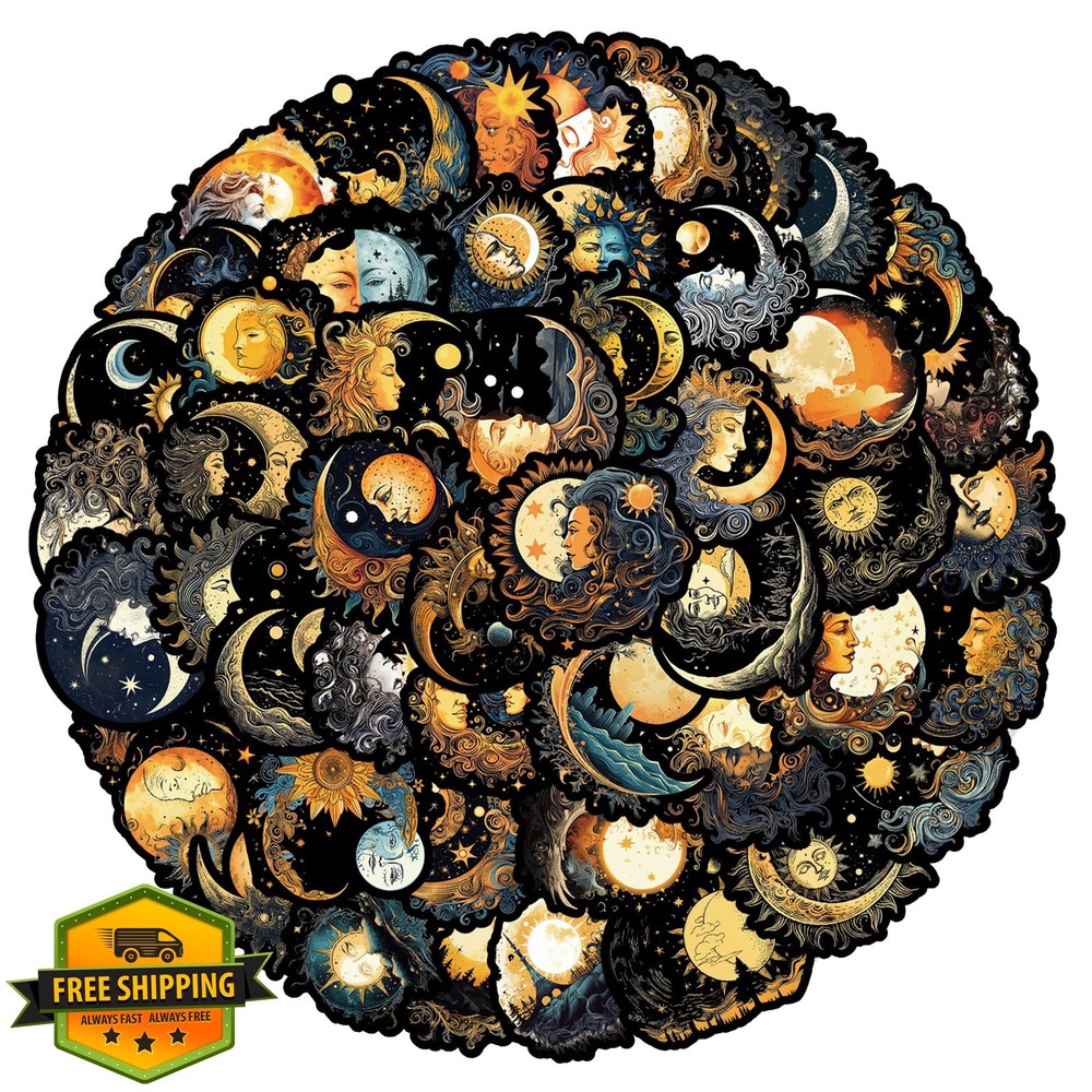 WQVSHRO 50PCS Vintage Astronomy Stickers