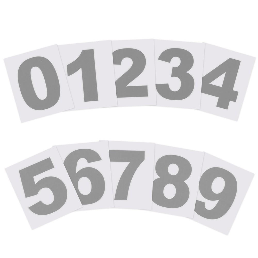 3″ Reflective Number Stickers 0-9, 2Set Mailbox Number Decals, Grey