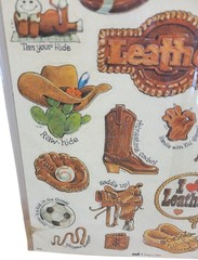 Vtg «Celebrity» Scratch And Sniff Mark 1 Stickers Sheet Cowboy Western Leather