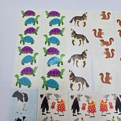 Vtg 90s Mrs. Grossman’s Stickers Lot Animals Rat Opera Mice Turtles Wolf Cow