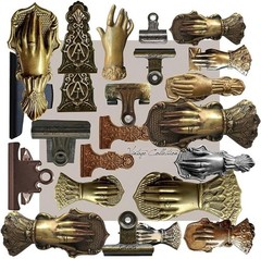 20pcs Small Vintage Junk Journal Hand Clips Elements Paper Cardstock Ephemera