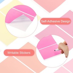 120 Sheet Pink Label Stickers 3 x 2 Inch Rectangle Coding Labels for Office