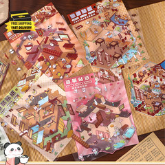3D Sticker Scene 8PCS Mini Scene Stickers for Adults 3D Stickers Scene Set Cute