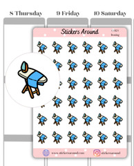 Ironing Icon Planner Sticker, Iron Clothes Sticker, Chores Stickers for Calendar