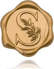 SWANGSA 100 Pack Letter S Wax Seal Stickers – Antique Gold Botanical Leaves