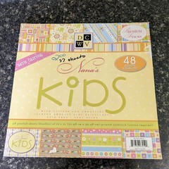 Gender Neutral Scrapbooking Lot 2 pads paper, Ribbons, Embellishments Lettering