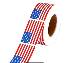 Stickers 250 PCS American Flag Bright Color Sticker Self Adhesive 2 IN X 1.22 IN