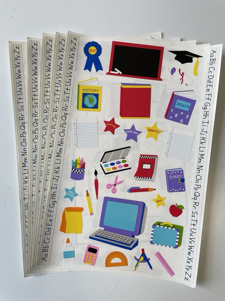 5 Mrs Grossmans School Stickers Elementary Junior High K-12 Class 9″ X 6″ LARGE