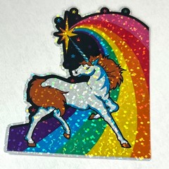 80s Unicorn Rainbow Prism Sticker Vintage Reproduction Retro Holographic Decal