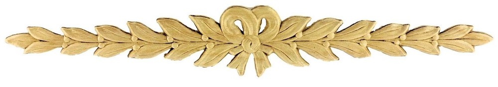 (5 Pack) 13-3/8 inch x 2 inch Birch Wood Leaf Stalks Tied with Bow Applique