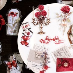 40Pcs Vintage Flowers Stickers Journaling Planner Scrapbooking Crafts Art Decals