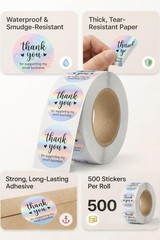 500 PCS Holographic Thank You for Supporting My Small Business Stickers – 1.5…