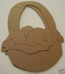 {4} *EASTER BASKETS w/ EGGS* Bare Unfinished Chipboard Die cuts
