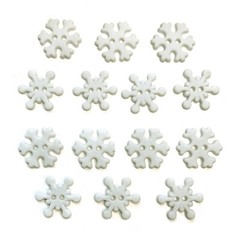 Buttons Galore 50+ Assorted SNOW Snowflakes Theme Buttons for Sewing & Crafts