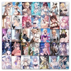 63PCs Sexy Asian Japanese Anime Women Waterproof Stickers Cartoon For Laptop Dec