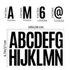 480 Pcs Waterproof 3″ Vinyl Alphabet & Number Stickers – Self-Adhesive, Black