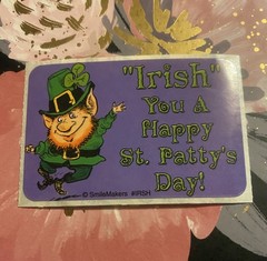 SmileMakers Vtg “Irish” You A Happy St Patties Day Sticker Mod 2×4 Inches