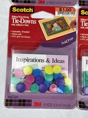 4x 3M Scotch Tie-Downs Adhesive Dots 2x Jewel 2x Pastel 20-Pieces Each Acid Free