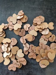 Small Rustic Wooden Love Hearts – 10mm & 15mm – Craft Packs 50–500