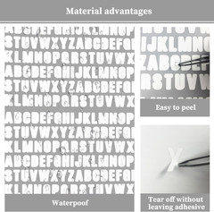 1/2 Inch Letters Stickers – 1664 Pieces Capital Alphabet Sticker for Scrapbook,N