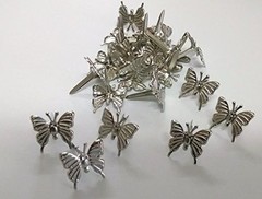 Silver 3d Butterfly Brads Paper Fasteners Scrapbooking
