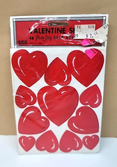 Vtg Eureka 48ct Stickers Valentine’s Day Red Hearts 4 sheets+Original Packaging