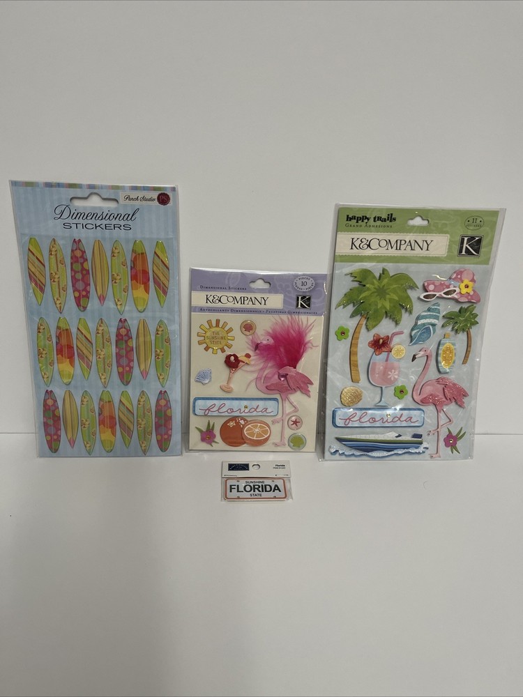 Scrapbooking Stickers Florida/ Beach Dimensional 4-pks. (43) Total