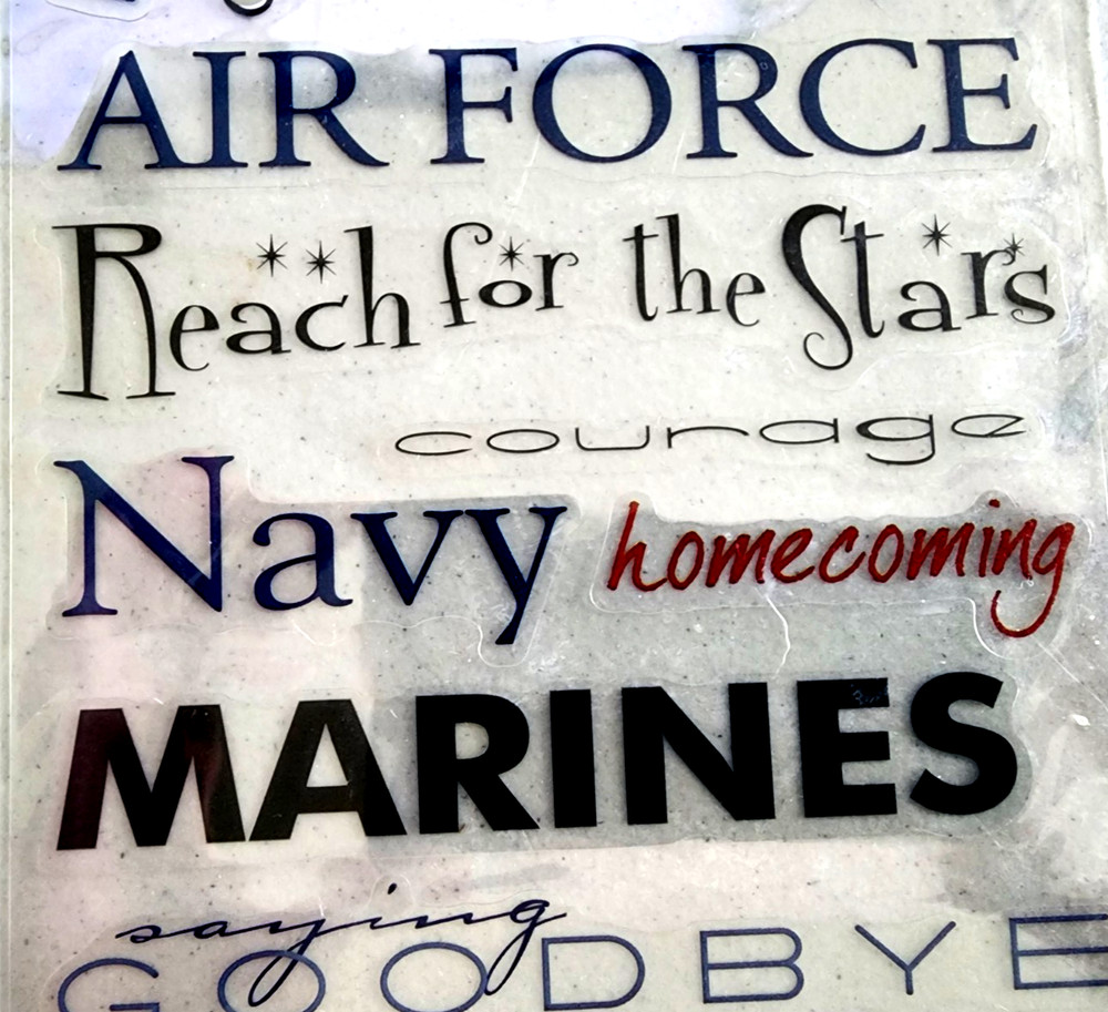 Sticko My Hero Clear Stickers Navy Airforce Marines Army Patriots Military 2007