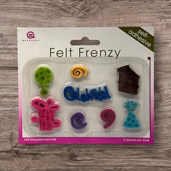 Queen & Co Felt Frenzy Embellishments Party Scrapbook Self Adhesive NEW