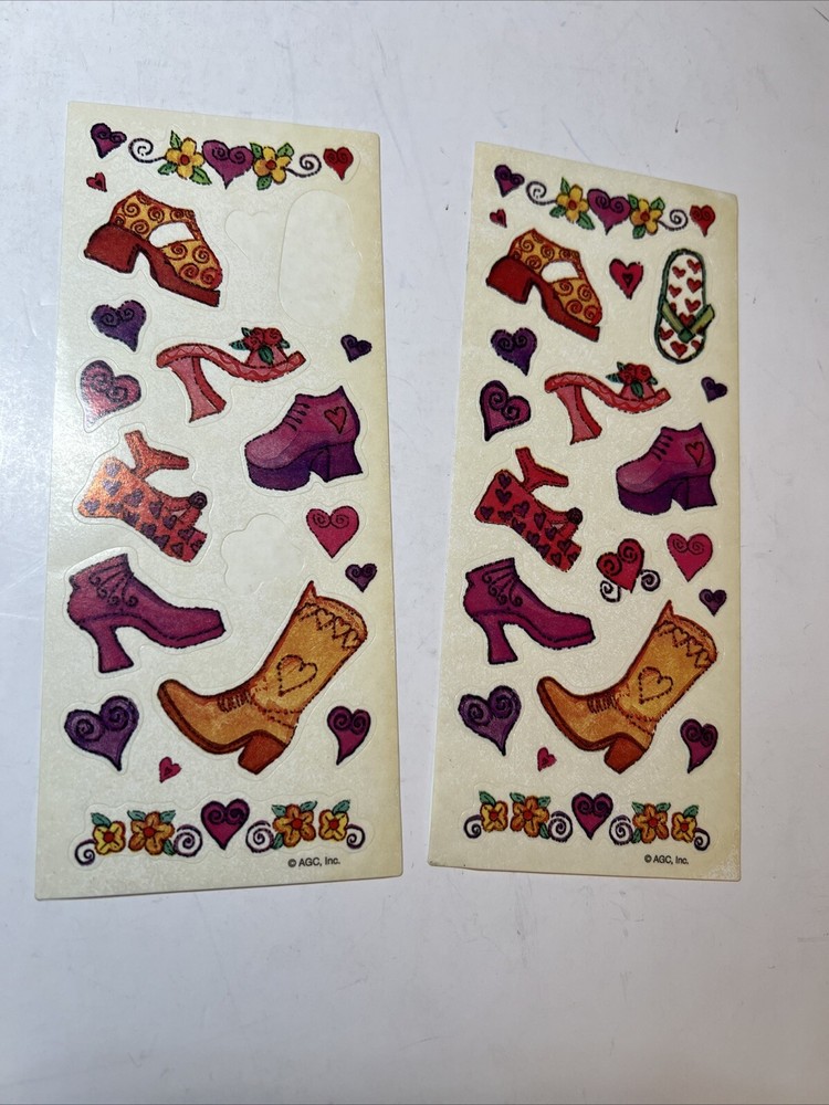 Vintage AGC Sticker Sheets Shoes & Boots , Rare Stickers