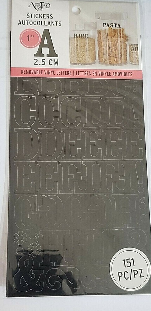 Momenta Art-C 1″ REMOVABLE VINYL LETTERS – BLACK – 151 pcs