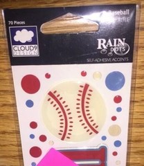 NEW CLOUD 9 BASEBALL RAIN DOTS WORDS SHAPES Ball Hit Slide 3D Scrapbook Sticker
