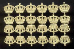 Scrap Die Cut German Dresden Gold Foil Paper Crowns Sm. Victorian Crafts