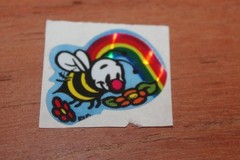 Vintage KEM Prism Sticker mods Rainbows hearts Bee Dove Bird Love lot of 3 1980s