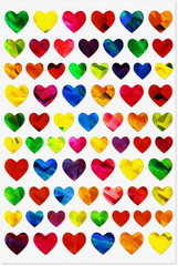 Laser Heart Stickers Self Adhesive Shiny Sparkle Labels School Colourful Chart H