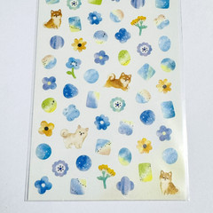 Japanese Mameshiba Shiba Inu Sticker Sheet Kawaii Dog Floral Made in Japan