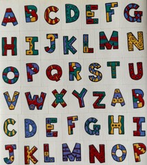 FESTIVE ALPHABET Stickers(58pc)4″x 6″Upper-Case•Letters•Words •Numbers•Monograms