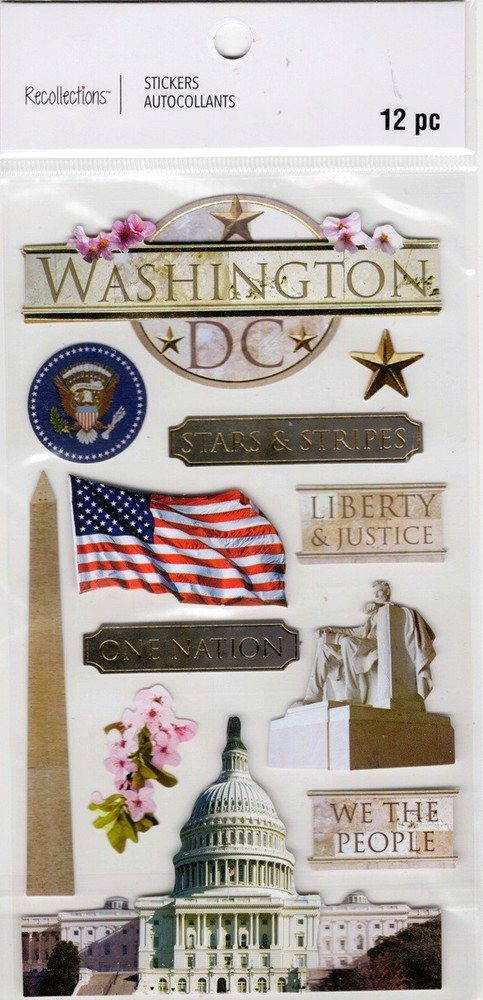 Washington DC, 3D scrapbook stickers, 4×7″ – Recollections #665787