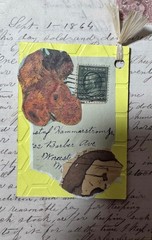 Set of 4 Handmade Junk Journal Scrapbook Embellished Tags Embossed Paper Gifts
