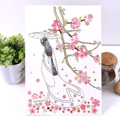 Sakura Scrapbooking Stickers,Japanese Style Self-Adhensive DIY Decorative Cherry