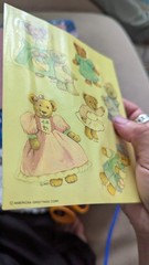 Vintage American Greetings Stickers Teddy Bears Clothes 1 Sheet READ