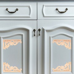 4PCS antique wood applique wall appliques and onlays unpainted wood applique