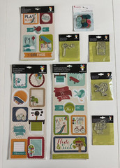 Imaginisce Fun All Day-Mixed Lot-Stamps, Chipboard, Sticker Stackers, Chipboard,