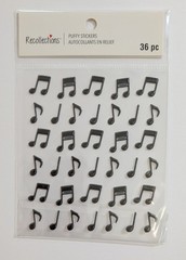 Black Puffy Music Notes Scrapbooking Stickers by Recollections
