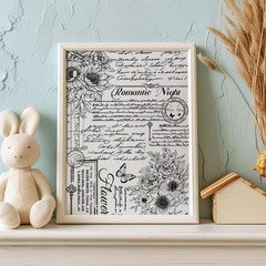 BEUNITONE 3 Sheets Vintage Word Rub on 11.8 inch x 5.9 inch, Multicolor