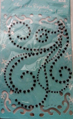 Flourish Swirl Black Say it in Crystals Prima Stickers Craft Scrapbook
