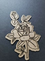 Chipboard Scrapbooking laser scored and cut die cut embellishments Rose #1