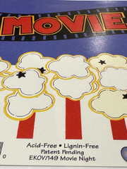 EK Success Scrapbook Title Over-all Movie Night Theater Family Fun EKOV/149 NEW